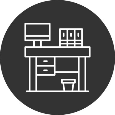 Office Table Creative Icons Desig