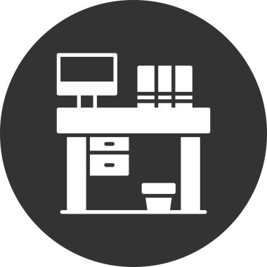 Office Table Creative Icons Desig