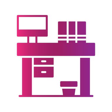 Office Table Creative Icons Desig