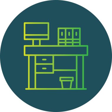 Office Table Creative Icons Desig