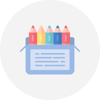 Colored Pencils Creative Icons Desig