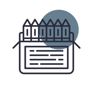 Colored Pencils Creative Icons Desig