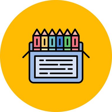 Colored Pencils Creative Icons Desig