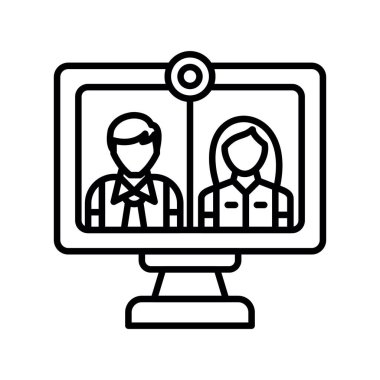 Online Interview Creative Icons Design