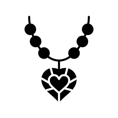 necklace with heart icon vector illustration design