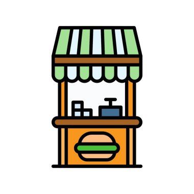 Food Stand Creative Icons Design