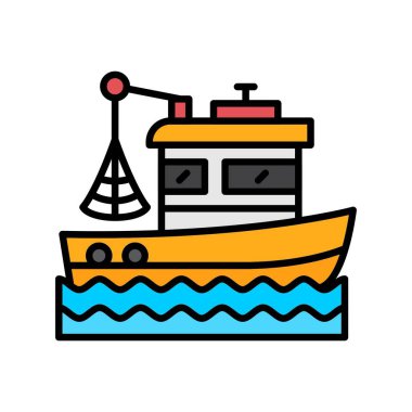 Fishing Boat Creative Icons Design