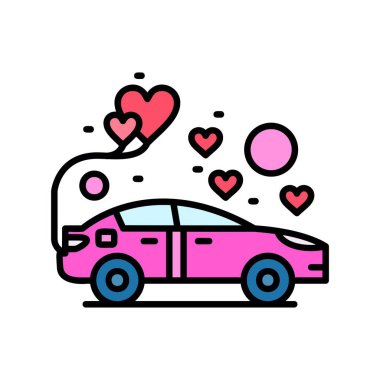 Wedding Car Creative Icons Design