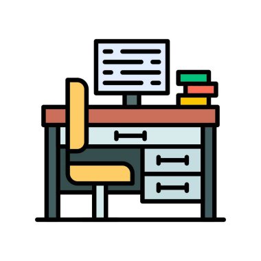 Office Desk Creative Icons Design