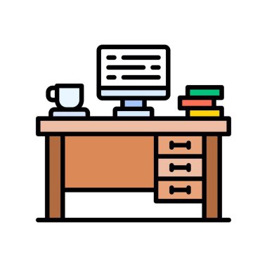Office Desk Creative Icons Design