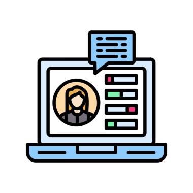 online chat vector thin line icon