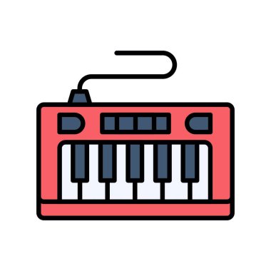 piyano simgesi vektör illüstrasyonu