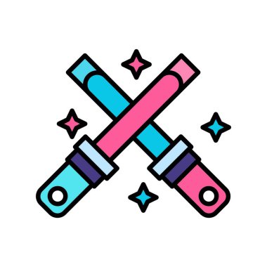 Glow Sticks Creative Icons Design