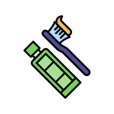 Bir fırça simgesinin vektör illüstrasyonu