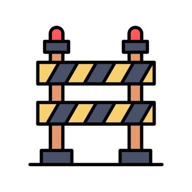 Road Barrier Creative Icons Design