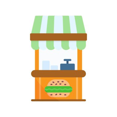 Food Stand Creative Icons Design