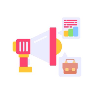 megaphone with loudspeaker and marketing icons vector illustration design