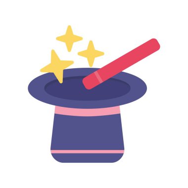 magic wand with hat and stars vector illustration design