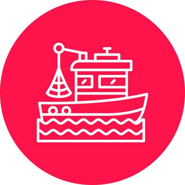 Fishing Boat Creative Icons Design