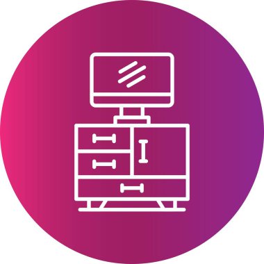 Tv Table Creative Icons Desig