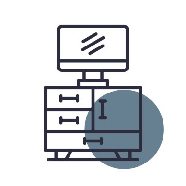 Tv Table Creative Icons Desig