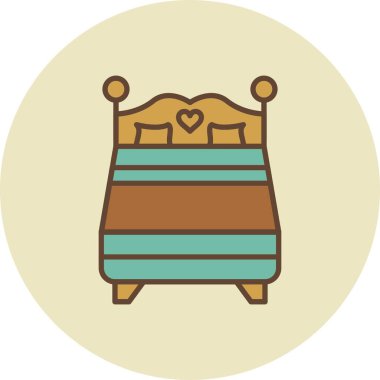 Double Bed Creative Icons Desig