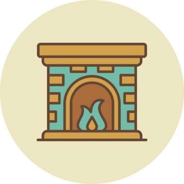 Fireplace Creative Icons Desig