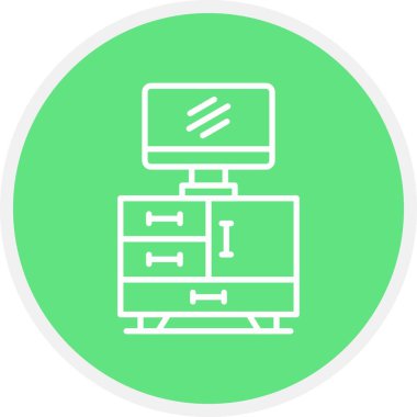 Tv Table Creative Icons Desig