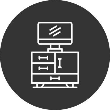 Tv Table Creative Icons Desig