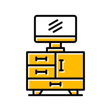 Tv Table Creative Icons Desig