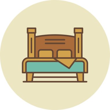 Double Bed Creative Icons Desig