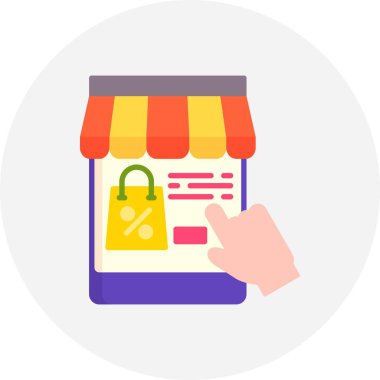 Çevrimiçi Alışveriş Yaratıcı Simgeler Tasarımı