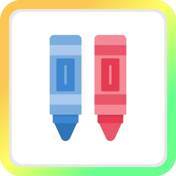 Crayon Kreatív Ikonok Tervezése — Stock Vector