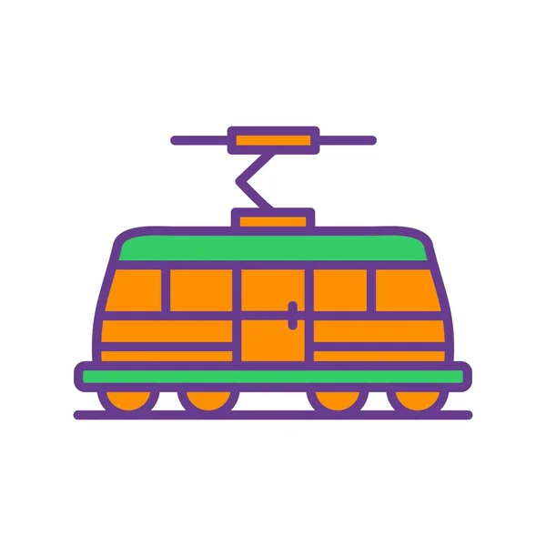 Трамвай Творчі Іконки Демонструвати — стоковий вектор