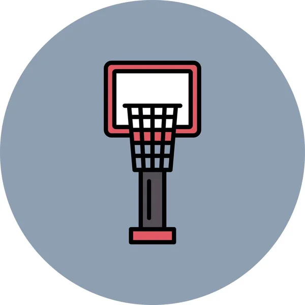 Basketbal Hoop Creatieve Pictogrammen Desig — Stockvector