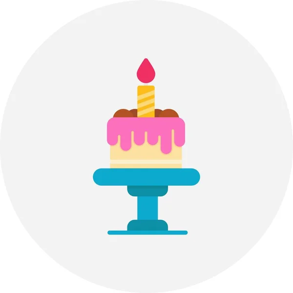 Födelsedag Tårta Kreativa Ikoner Desig — Stock vektor