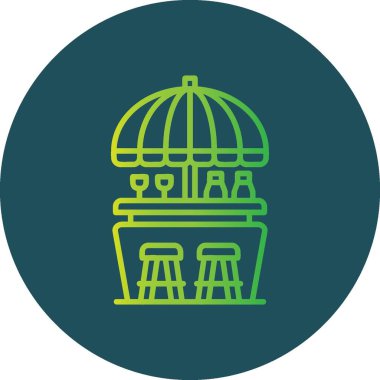 Beach Bar Yaratıcı Simgeler Tasarımı