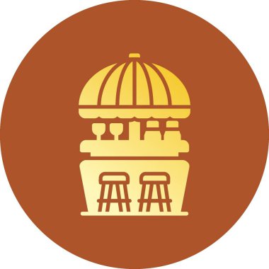 Beach Bar Yaratıcı Simgeler Tasarımı