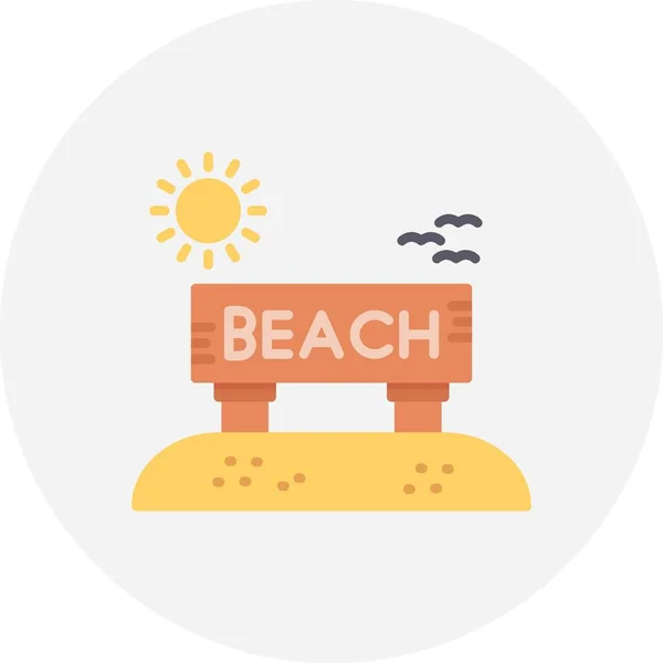 Пляж Творчі Ікони Демонструвати — стоковий вектор