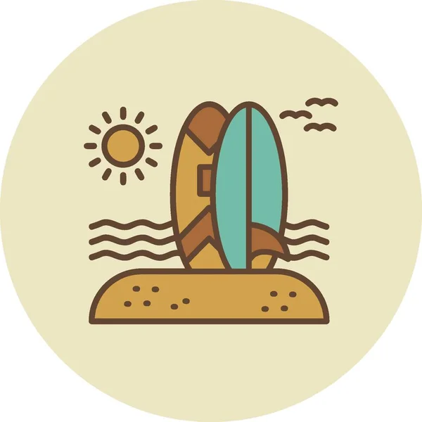 Surfboard Creative Icons Desig — Vettoriale Stock