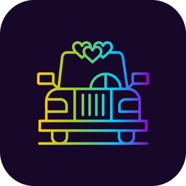 Düğün Arabası Yaratıcı Simgeler Tasarımı