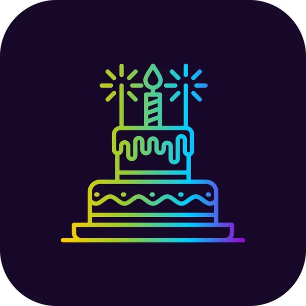Tort Urodzinowy Kreatywne Ikony Desig — Wektor stockowy