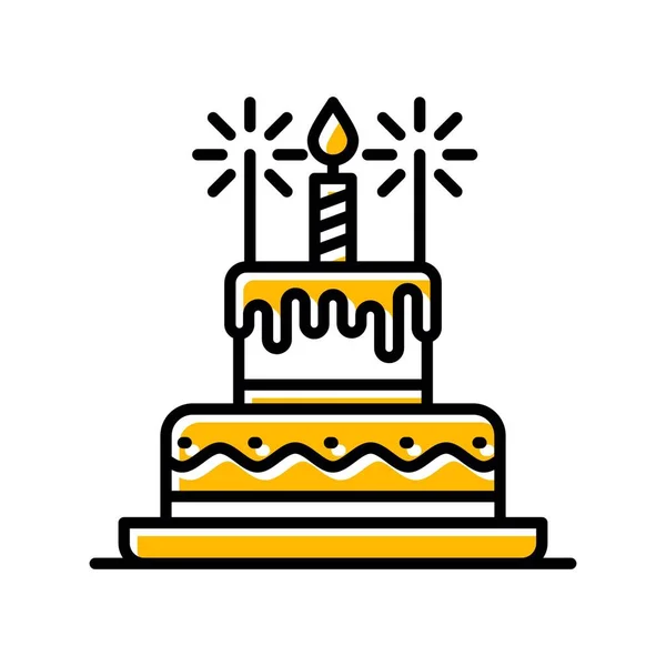 Születésnapi Torta Kreatív Ikonok Tervezése — Stock Vector