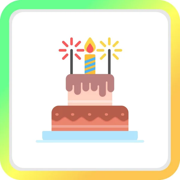 Pastel Cumpleaños Iconos Creativos Desig — Vector de stock
