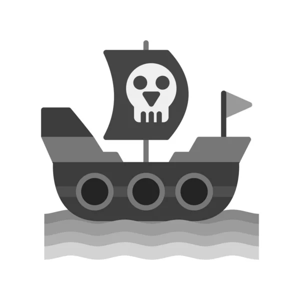 Pirata Navio Ícones Criativos Desig — Vetor de Stock