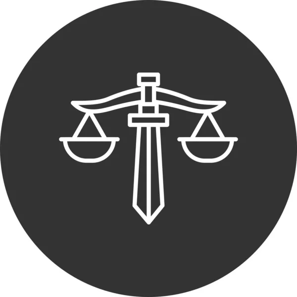 Giustizia Icone Creative Desig — Vettoriale Stock