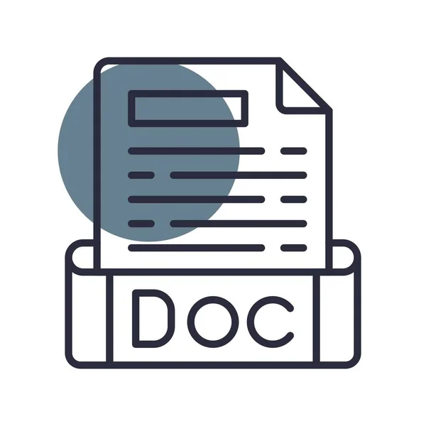 Doc Dateiformat Kreative Symbole Desig — Stockvektor