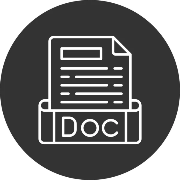 Doc Dateiformat Kreative Symbole Desig — Stockvektor