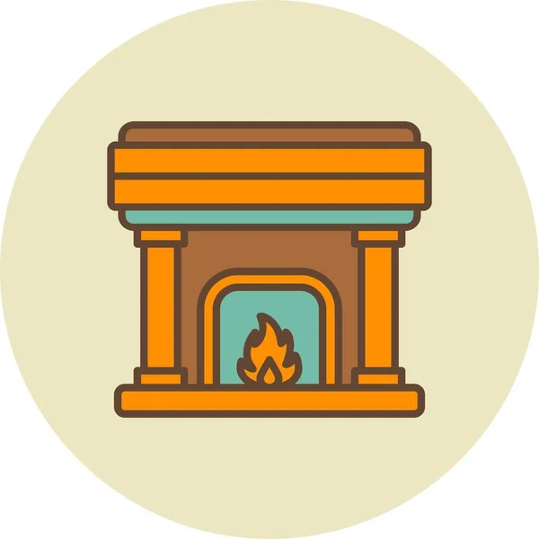 Fireplace Creative Icons Desig — Wektor stockowy
