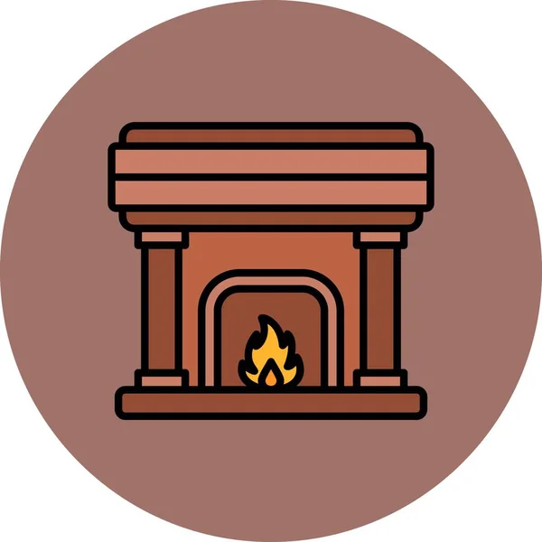 Fireplace Creative Icons Desig — Archivo Imágenes Vectoriales